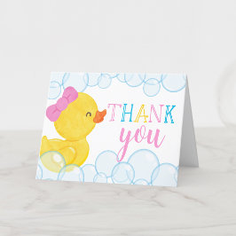 Meisje Waterverf Rubber Duck Gevouwen Dank u Kaart