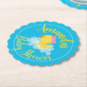 Meisje Waterverf Rubber Duck Party Papier Onderzet Kartonnen Onderzetters (Gekanteld)