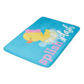 Meisje Waterverf Rubber Duck Splish Blauw Badmat (Gekanteld)
