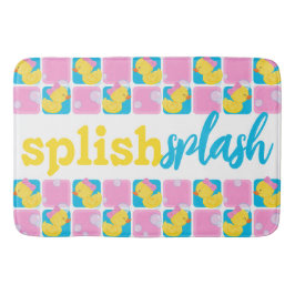 Meisje Waterverf Rubber Duck Splish Splash Checker Badmat