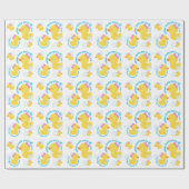 Meisje Waterverf Rubber Ducky Je bent de One Party Cadeaupapier (Vlak)