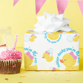 Meisje Waterverf Rubber Ducky Je bent de One Party Cadeaupapier