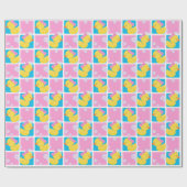Meisje Waterverf Rubber Ducky Party Wrapping Paper Cadeaupapier (Vlak)