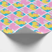 Meisje Waterverf Rubber Ducky Party Wrapping Paper Cadeaupapier (Hoek)