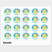 Meisje Waterverf Rubber Eend Ronde Stickers (Vel)
