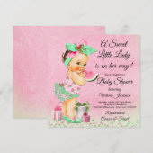 Meisje Waterverf Watermeloen Baby shower Kaart (Voorkant / Achterkant)