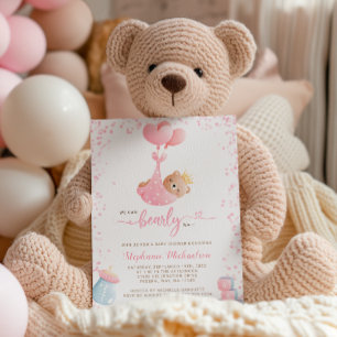 Meisje We kunnen bijna wachten Baby shower & boek  Kaart