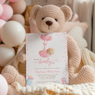 Meisje We kunnen bijna wachten Baby shower & boek  Kaart