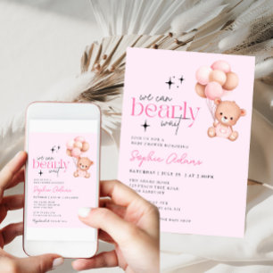 Meisje We kunnen bijna wachten Teddy Bear Baby sho Kaart