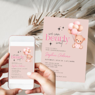 Meisje We kunnen bijna wachten Teddy Bear Baby sho Kaart