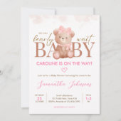 Meisje we kunnen nauwelijks wachten Baby shower Kaart (Voorkant)