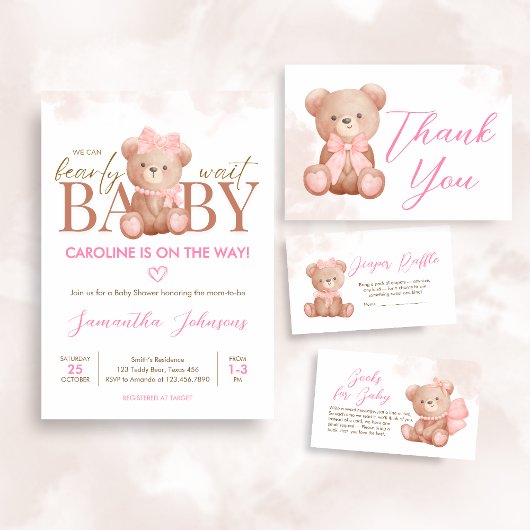 Meisje we kunnen nauwelijks wachten Baby shower Kaart