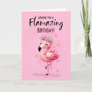 Meisje weg op school Verjaardag Fabulous Flamingo Kaart