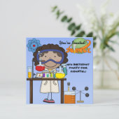 Meisje Wetenschap Verjaardagsfeestuitnodiging Kaart (Staand voorkant)