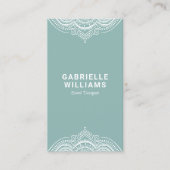  meisje White Lijst op Sage-Green Visitekaartje (Voorkant)