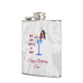 Meisje wijn en glas heupfles (Links)