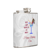 Meisje wijn en glas heupfles (Rechts)