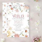 Meisje Wild en Onederful Wildflower Eerste Verjaar Kaart