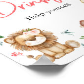 Meisje Wild One Safari Baby shower Drinken Poster (Hoek)