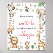 Meisje Wild One Safari Baby shower Envelope Statio Poster (Voorkant)