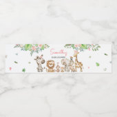 Meisje Wild One Safari Baby shower Waterfles Etiket (Enkel label)