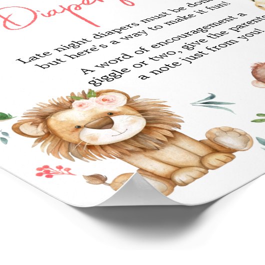 Meisje Wild One Safari Late Night Luiers Poster (Hoek)