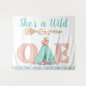 Meisje Wilde Eén Verjaardagsfeest Achtergrond Bann Wandkleed (Voorkant (horizontaal))