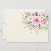 Meisje Wildflower 1e Verjaardag Party Foto Bedankkaart (Achterkant)