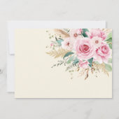 Meisje Wildflower 1e Verjaardag Party Foto Kaart (Achterkant)