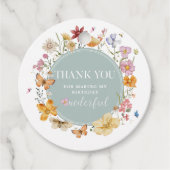 Meisje Wildflower 1e verjaardagsfeestje Bedankjes Labels (Voorkant)