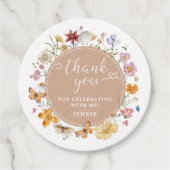 Meisje Wildflower 1e verjaardagsfeestje Bedankjes Labels (Voorkant)