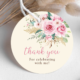 Meisje Wildflower 1e verjaardagsfeestje Bedankjes Labels