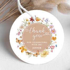 Meisje Wildflower 1e verjaardagsfeestje Bedankjes Labels