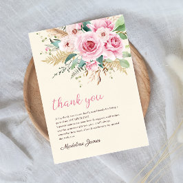 Meisje Wildflower 1e verjaardagsfeestje Bedankkaart