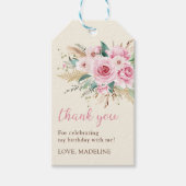 Meisje Wildflower 1e verjaardagsfeestje Cadeaulabel (Voorkant)