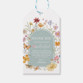 Meisje Wildflower 1e verjaardagsfeestje Cadeaulabel (Voorkant)