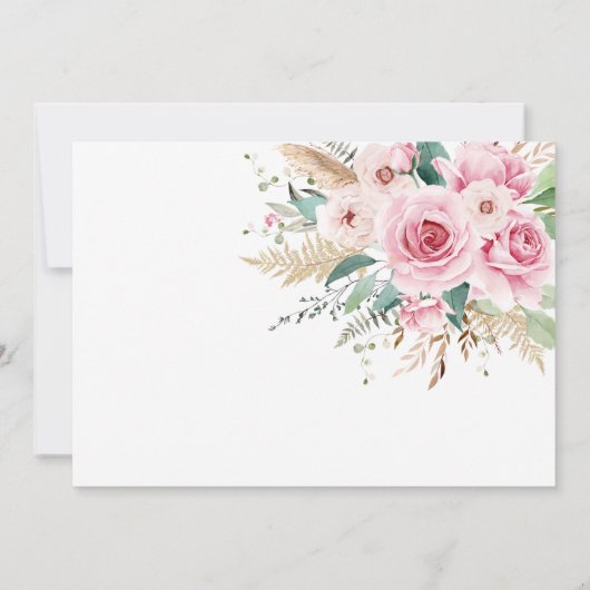 Meisje Wildflower 2e verjaardag Party Foto Kaart (Achterkant)