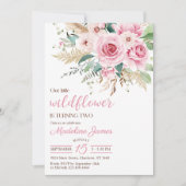 Meisje Wildflower 2e verjaardagsfeestje Kaart (Voorkant)