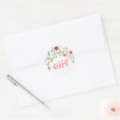 Meisje Wildflower Baby shower spel Ronde Sticker (Envelop)