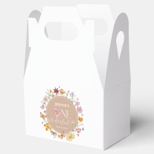 Meisje Wildflower Onederful 1e Verjaardagsfeest Bedankdoosjes (Geopend)
