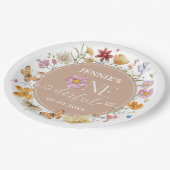 Meisje Wildflower Onederful 1e Verjaardagsfeest Papieren Bordje (Gekanteld)