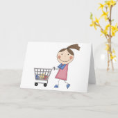 Meisje winkelen T-shirts en geschenken Kaart (Gele Bloem)