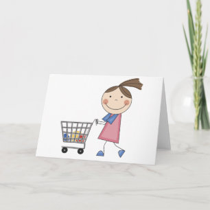 Meisje winkelen T-shirts en geschenken Kaart