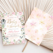 Meisje Winter Arctic Animals Baby shower Kaart