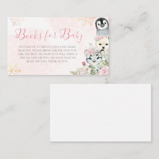 Meisje Winter Arctische Dieren Boeken voor Baby Informatiekaartje (Voorkant / Achterkant)