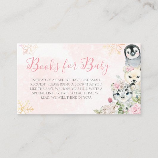 Meisje Winter Arctische Dieren Boeken voor Baby Informatiekaartje (Voorkant)