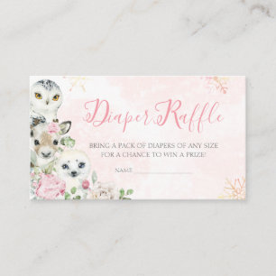 Meisje Winter Arctische Dieren Luier Raffle Informatiekaartje