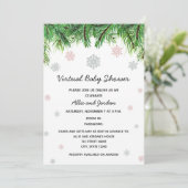 Meisje Winter Baby shower Uitnodiging (Staand voorkant)