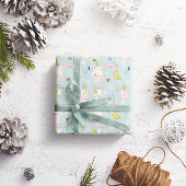 Meisje Winter Beer Kerst Inpakpapier Vel