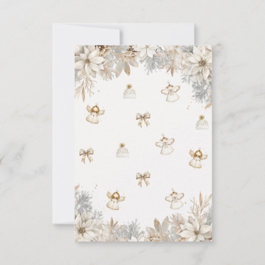 Meisje Winter Bloemen Baby shower Bedankkaart (Achterkant)